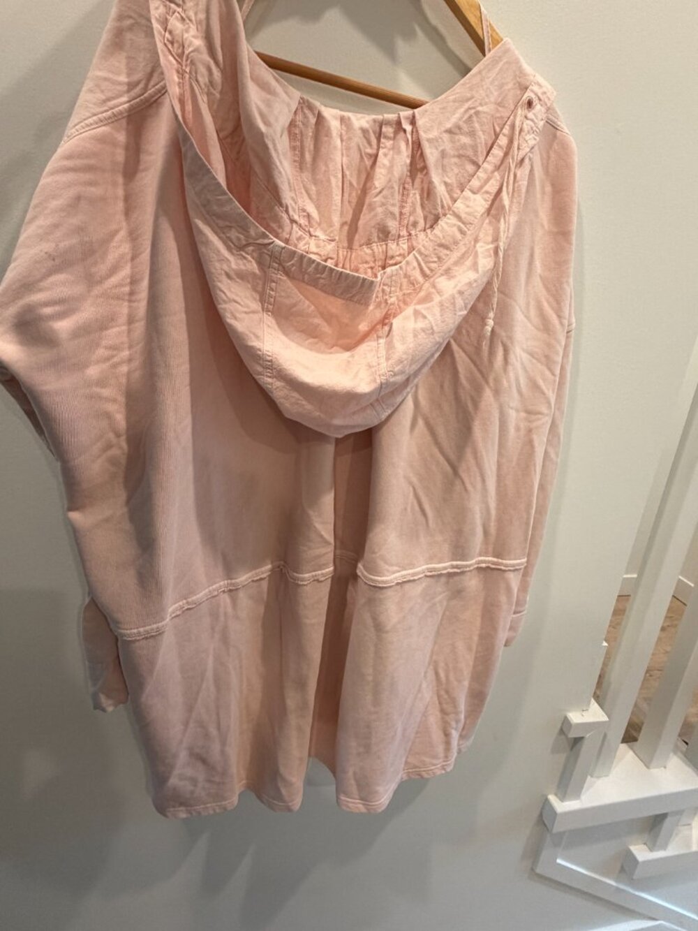 Free People Dusty Pink Oversized Hooded French Terry Cardigan | Small - Picture 2 of 3